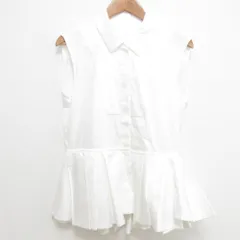 新品同様 cygne シーニュ ペプラム ジレ ノースリーブシャツ ブラウス サイズF ホワイト レディース 古着 中古 USED 新品同様 cygne シーニュ ペプラム ジレ ノースリーブシャツ