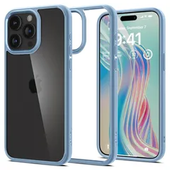 Spigen iPhone 15 Pro Max ケース クリア ストラップホール 米軍MIL規格 ウルトラ・ハイブリッド ACS06572 (シエラ・ブルー) 0