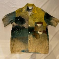 YOKE ヨーク 25SS LANDSCAPE PRINTED OPEN COLLAR SHIRT YK25SS0933SH イエロー系 size:3【代官山A07】