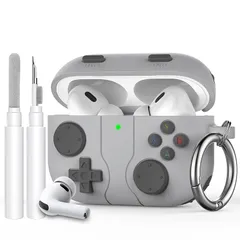 【新品】 AhaStyle AirPods Pro 3用ケースカバー クリーニングキット付き レトロな携帯ゲーム機デザイン AirPods Pro 第3世代ケース用 ソフトシリコンカバー スキン Apple AirPods Pro 第3世代 2025年モデ 1