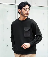 新品 未使用 JIGGYS SHOP(ジギーズショップ)裏毛ワッシャーポケットトレーナー 217936 ブラック