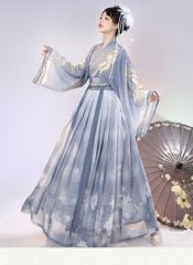 南梔 漢服 魏晋南北朝 交領 コスプレ衣装 中華風 仙女服 刺繍 H61