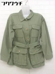 ◇ ◎ Simplicite シンプリシテェ ベルト付 長袖 ミリタリー ジャケット サイズF カーキ レディース  【1106230001066】