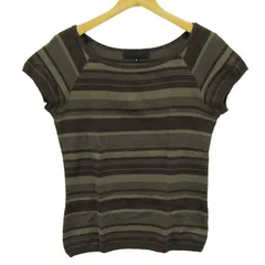 アンタイトル ニット トップス 半袖 ボーダー柄 サマーセーター レディース 4サイズ 茶×カーキ UNTITLED 【中古】