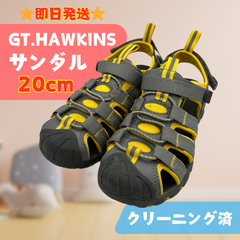 【美品】GT.HAWKINS ジーティーホーキンス キッズ サンダル イエロー 黄色 グレー 20cm 即日発送 ラクルベビー館