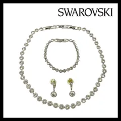 MU【SWAROVSKI】ウナ エンジェリック テニス ネックレス ブレスレット イヤリング セット クリスタル ラインストーン シルバーカラー ペンダント スワロフスキー Una Angelic Tennis (MU-1172)
