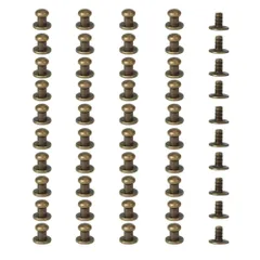 【新着商品】レザークラフト 金具 40個セット 留め具 アクセサリーパーツ 頭6mm ハンドメイド 手芸 ギボシネジ式 パーツ アンティークゴールド