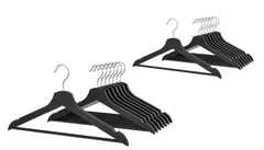 木製ハンガー ブラック 16本セット ＩＫＥＡ BUMERANG ブメラング 902.385.35【8本×２組】BK