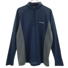 mont-bell モンベル 長袖 クール ロングスリーブ ジップ シャツ M ネイビー アウトドア メンズ 古着