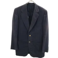 Christian Dior クリスチャンディオール 90s オールド リネンブレンド テーラードジャケット S ネイビー メンズ 古着