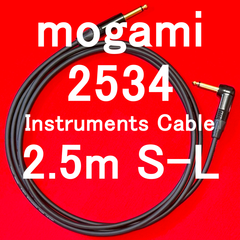 mogami 2534 Instruments Cable w/ Neutrik Gold Plated Plug SL 2.5m