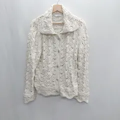 ◇ ZARA ザラ 長袖 カーディガン サイズL アイボリー レディース E  【1407020059299】