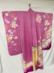 えっちゃん様専用商品 振袖「ピンク花々桜金刺繍」b280 身長150〜173cm