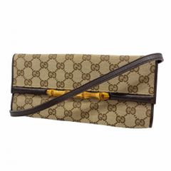 【新品同様】グッチ GGキャンバス バンブー ショルダーバッグ 117594 グッチ(Gucci) グッチ ショルダーバッグ GGキャンバス バンブー