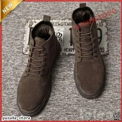 ムートンブーツメンズ靴スノーブーツシューズシンプルワークブーツチャッカブーツ裏起毛防寒スウェード防水防滑暖かい