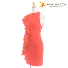 ■ alice + olivia アリスアンドオリビア ワンピース ドレス ノースリーブ トップス アシンメトリー フリル レディース 2 レッド