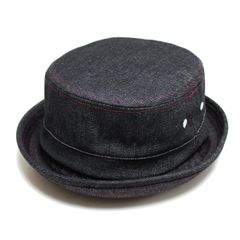[ルーベン] DENIM PORK PIE HAT 大きいサイズも選べる デニム ポークパイハット FREE/ブラックデニム [ブラックデニム] [Free Size]