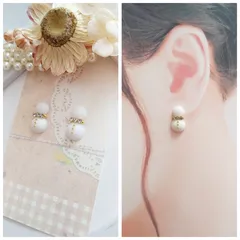 雪だるま スノーマン ピアス イヤリング ゴールド