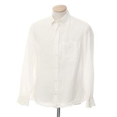 【中古】ブルネロクチネリ Brunello Cucinelli リネン ボタンダウンシャツ ホワイト【サイズS】【メンズ】