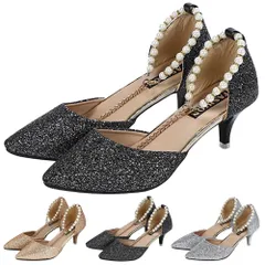 キッソス（ＫＩＳＳＯＳ） レディース ヒール パンプス 6cm ストラップ ベルト おしゃれ パーティー 結婚式 二次会 お呼ばれ (ブラック, 24.5cm（39）) [ブラック] [24.5 cm E]