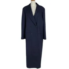 シャネル CHANEL チェック柄 チェスターコート ロング シングル 襟・袖スリット アウター チェスターコート ウール ネイビー レディース 【中古】のサムネイル