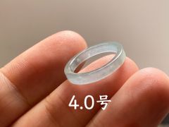 L13-74 ピンキーリング 氷種 水色 4.0号 グアテマラ産 A貨 本翡翠 くりぬき リング