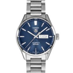タグホイヤー TAG Heuer WAR201E カレラ キャリバー5 腕時計 ブルー文字盤 デイデイト SS メンズ【中古】