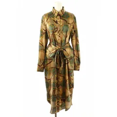 ローレンラルフローレン LAUREN RALPH LAUREN 総柄シャツワンピース ロング 長袖 4 マルチカラー /DO ■OSのサムネイル