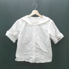 ◇ ehka sopo カジュアル レース シンプル フロントボタン 半袖 シャツ ブラウス サイズF ホワイト レディース E  【1308290034675】