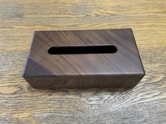 【訳あり品】希少部位使用！　ウォールナット　無垢材　ティッシュボックス　ティッシュケース　ファンシー　070603A