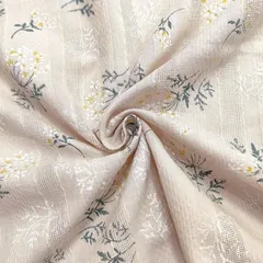 moonfarm 花柄 コットン 生地 選べる6色 幅1.4m 綿100％ ジャガード 手芸 レース フラワー 布(ベージュ,  1m)のサムネイル