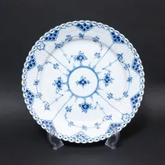 未使用 箱入り⭐︎ブルーフルーテッド フルレース オープンワーク 25cmプレート ブルーフルーテッド フルレース プレート オープンワーク 25cm