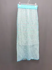 ◇ ◎ JEANASIS ウエストゴム メッシュ カジュアル トレンド ロング丈 タイト スカート サイズF ブルー レディース E  【1308290044513】
