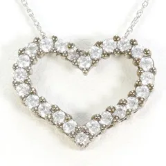 14K　WG　ネックレス　necklace　ジルコニア　総重量約2.9g　約40cm