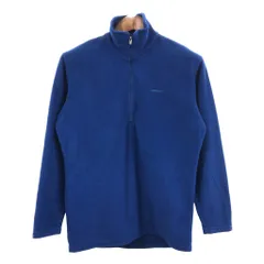 00年代 USA製 patagonia パタゴニア キャプリーン ハーフジップ フリースジャケット アウトドア ブルー (メンズ M) 中古 古着 Q8410
