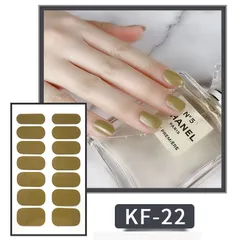 KF022 ネイルシール 貼るだけ ジェルネイル 3D時短簡単お手軽 セルフネイル マニキュア 張るだけ ウエディング 手用 夏デコシール 柄花フラワー蝶バラ星ボタニカル かわいい シンプル ブライダル シルバー ゴールド ホワイト グラデーション 単色★4