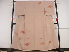 平和屋-こころ店■夏物　小紋　絽　光琳菊　着丈156cm　裄丈63cm　正絹　逸品　A-ck4352