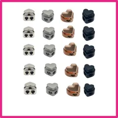 コード ストッパー 金属コード ロックエンドスプリングスト 20個セット4色 ダブルホールコードロックコードストッパー シューレースストッパー 交換 補修用