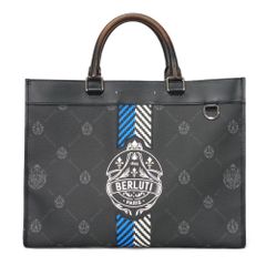 Berluti ベルルッティ ウリス スモール トート 新ロゴ エンボス エンブレム ブルー 2WAY ショルダーバッグ クレスト ブラック トートバッグ