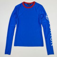 美品★LOUIS VUITTON・ルイヴィトン LV ブランドロゴデザイン ストレッチビスコース ジャージ地 ロングスリーブTシャツ アクティブウェア ラッシュガード ユニセックス（XS）