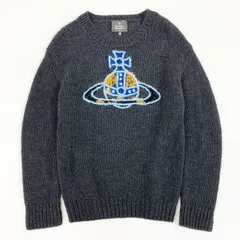 46e9 Vivienne Westwood MAN ヴィヴィアンウエストウッド メン ORB オーブ ラフリーニット ニットセーター サイズ44 グレー メンズ トップス WATERCOLOR ORBのサムネイル