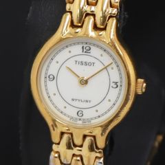 新品電池 TISSOT ティソ STYLIST スタイリスト E243 ゴールド 新品電池