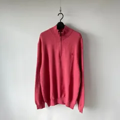 ポロラルフローレン　ハーフジップ　コットンニット　Polo Ralph Lauren Pima cotton quarter zip pink XXLsize T801 B7