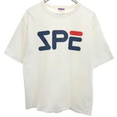 チャンピオン プリント 半袖 Tシャツ S ホワイト Champion メンズ 古着 【240405】 メール便可