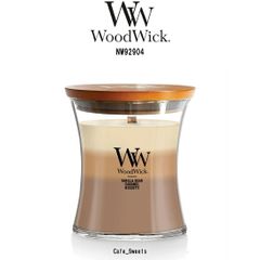 WoodWick(ウッドウィック)アロマキャンドル 【ブランド箱なし】 3層 トリロジー アワーグラス ジャーM カフェスイーツ 燃焼音 ギフト Cafe Sweets NW92904