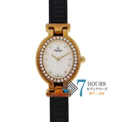 116668 FENDI フェンディ 640YG シルバー イエローゴールド 革 クオーツ 純正ボックス B