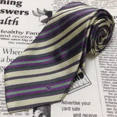 ダンヒル dunhill 美品 微光沢 ネクタイ イタリア製 シルク100% 斜めストライプ レジメンタル ミックス I-006913 ゆうパケット