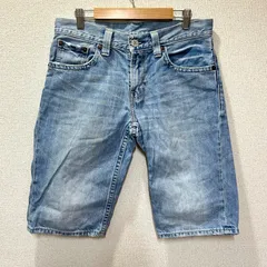 (^w^)b LEVI’S リーバイス ジーンズ デニム ハーフパンツ ボトムス 綿100% カジュアル アウトドア 革パッチ 赤耳 ブルー メンズ Lot 502 W30 L13