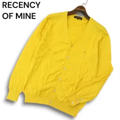 RECENCY OF MINE アバハウス 通年 ハート刺繍★ ダイヤ 格子柄 コットン カーディガン Vネック ニット 羽織り Sz.48 メンズ