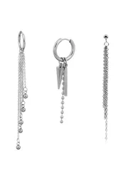 AREUM ピアス BTSスタイル テテ着用モチーフ ３点セット 人気 垂れ下がりデザイン V 韓国ファッション メンズ レディース アイテム 